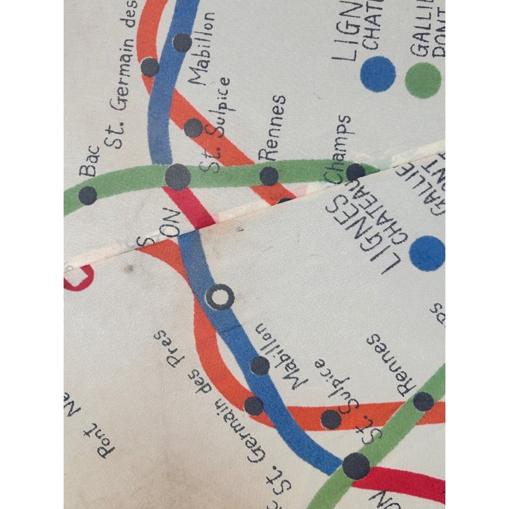 Vintage Metropolitain de Paris Metro Map Umbrella Paris Subway Print Cream - Picture 3 of 12